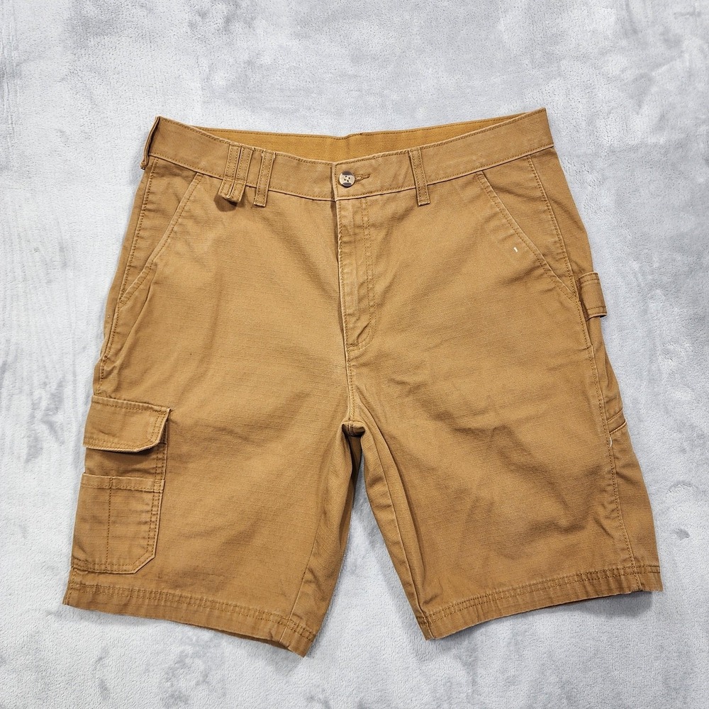 Brahma Shorts Mens 34 Brown Cargo Canvas‎ Workwear Outdoor 10 Inseam Pockets